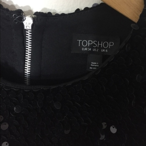 TOPSHOP Velvet Sequin Black Cocktail Dress - Picture 5 of 7